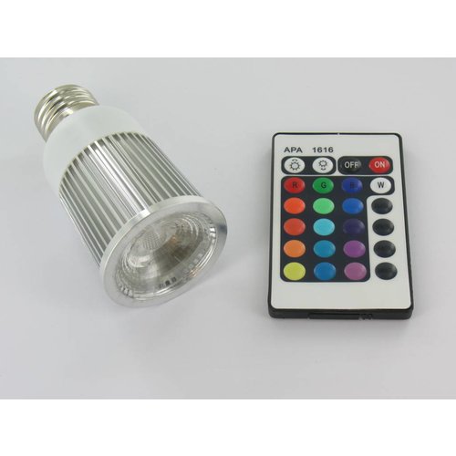 RGB 5 Watt LED Spot E27 with IR Remote Control