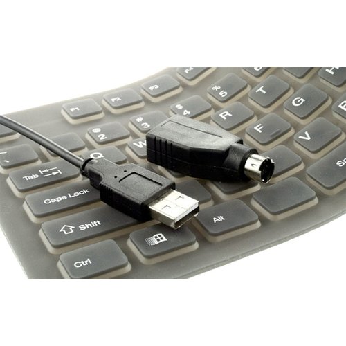 Flexible USB Keyboard Full Size Black