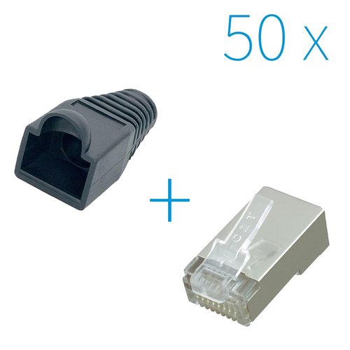 RJ45 Set 50 Pièces Plug avec Boot