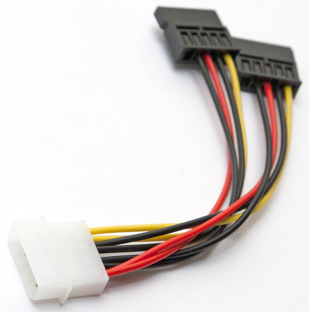 Molex to 2x SATA Power Cable - Groothandel-XL