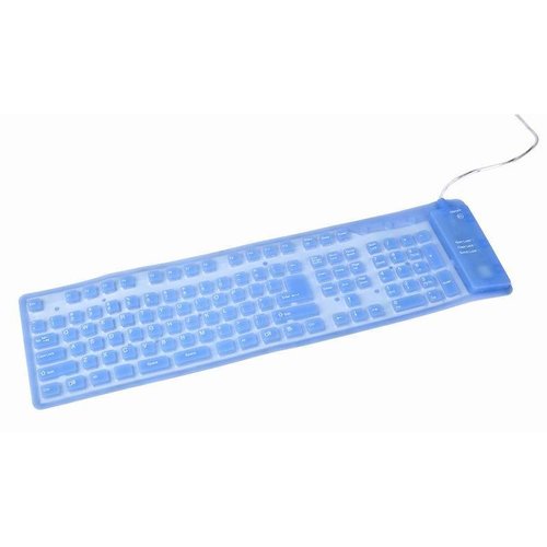 Flexible USB Keyboard Full Size Blue