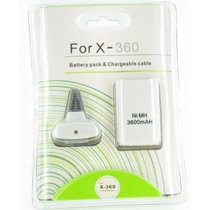 Play & Charge Set avec batterie pour XBOX 360 en blanc