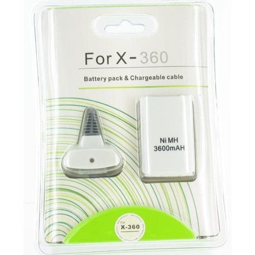 Play & Charge Set with Battery for XBOX 360 in White