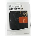 Leather Case for iPad 1/2/3/4 black orange