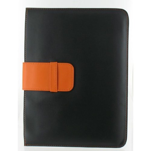 Leather Case for iPad 1/2/3/4 black orange