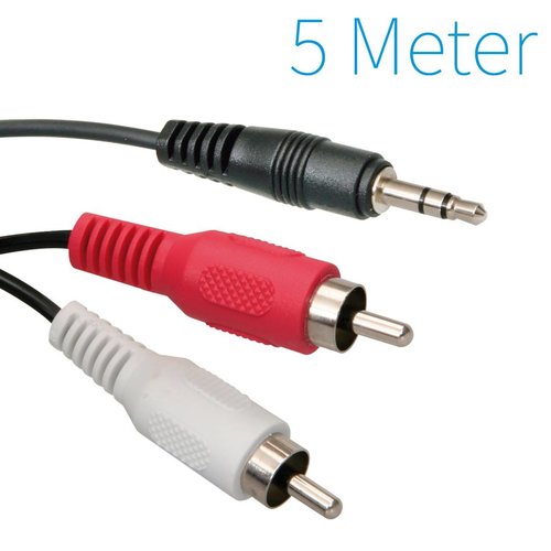 Jack 3.5mm mâle vers 2x RCA mâle Câble 5 mètres