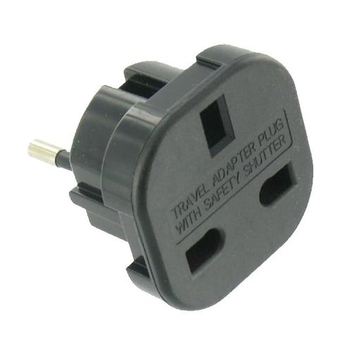 UK - EU Travel plug Noir