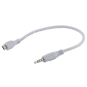 Micro USB male to Audio Jack 3.5mm male Cable 30cm White - Groothandel-XL