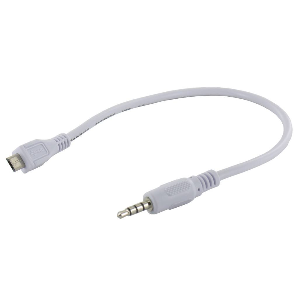 Katholiek Email daarna Micro USB male naar Audio Jack 3.5mm male Kabel 30cm Wit - Groothandel-XL