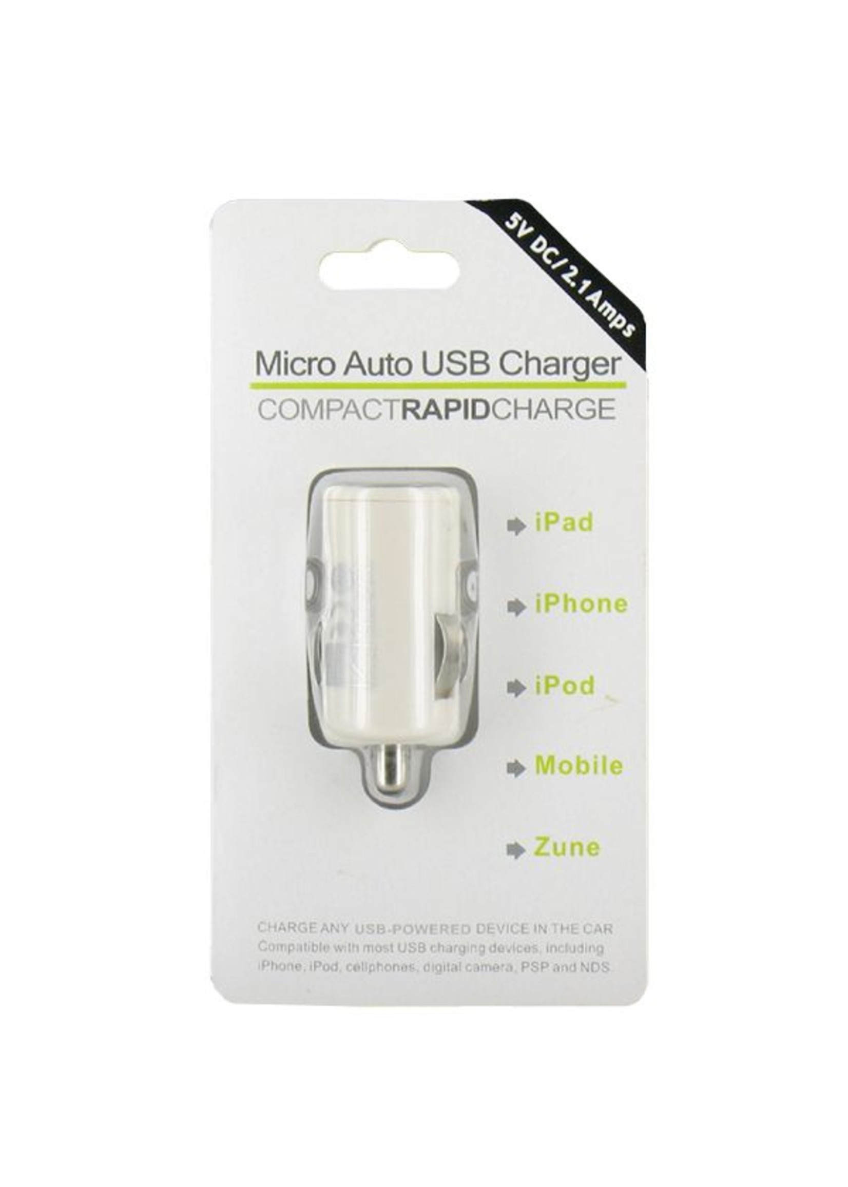 Car USB Charger 2.1 Ampère for Tablet and Smartphone