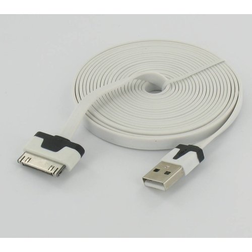 Câble de données plat USB ultra plat 3m pour Iphone 3 / S & 4 / S