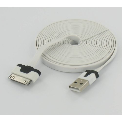 USB Data Kabel Ultra Flat 3m voor Iphone 3/S & 4/S