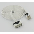 Câble de données plat USB ultra plat 3m pour Iphone 3 / S & 4 / S