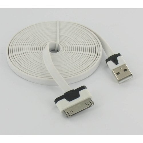 USB Flat Datenkabel Ultra Flat 3m für Iphone 3 / S & 4 / S.