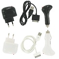 Dolphix Ladegerät / Autoladegerät für iPhone 3G / 3GS / 4 / 4S - 3-in-1-Ladeset - Weiß