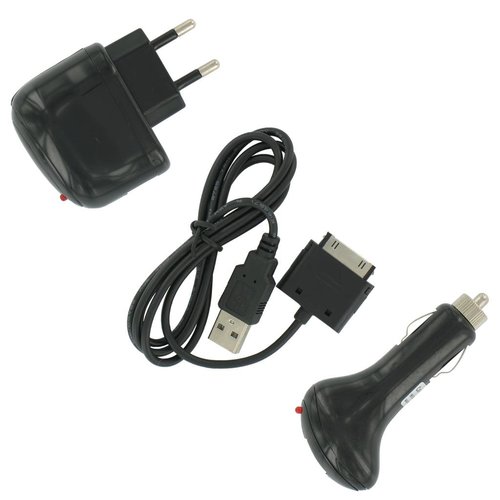 Dolphix Thuislader / autolader voor iPhone 3G / 3GS / 4 / 4S – 3-in-1 oplaad-set – Wit