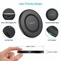 Choetech Chargeur sans fil QI pour smartphone / chargeur sans fil - 10W - Charge rapide - Conception antidérapante - Noir