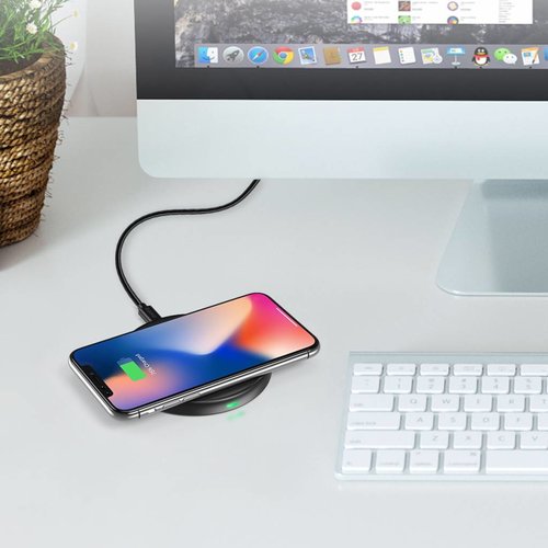 Choetech Draadloze QI Smartphone oplader / Wireless Charger - 10W - Fast Charge - Anti-Slip ontwerp - Zwart