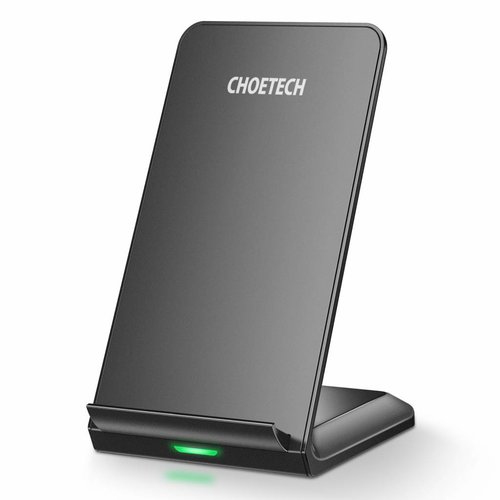 Choetech Wireless QI charging station for smartphones - Fast Charge Technology - 10W - 2 Coils - Anti Slip Design - LED Indicator - Black