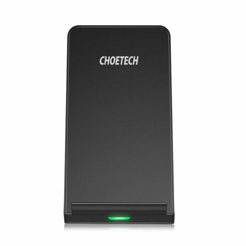 Choetech Kabellose QI-Ladestation für Smartphones - Schnellladetechnologie - 10W - 2 Spulen - Anti-Rutsch-Design - LED-Anzeige - Schwarz