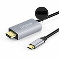 Choetech Aluminum USB Type-C to HDMI and Power Delivery Adapter - 4K @ 60Hz - HDMI 2.0 - Gold Plated Connectors - 1.8 M - Sky Gray