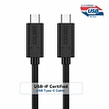 Choetech USB3.1 Gen2 Type-C to Type-C charging and data cable - 10Gbps - 4K Ultra HD - USB-IF certified - 60W - cable length: 1M - Black