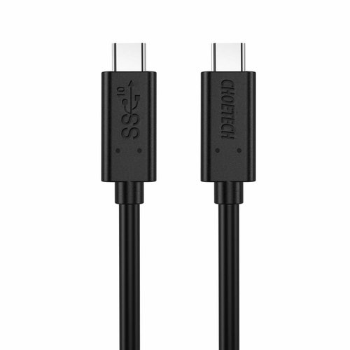 Choetech USB3.1 Gen2 Type-C to Type-C charging and data cable - 10Gbps - 4K Ultra HD - USB-IF certified - 60W - cable length: 1M - Black