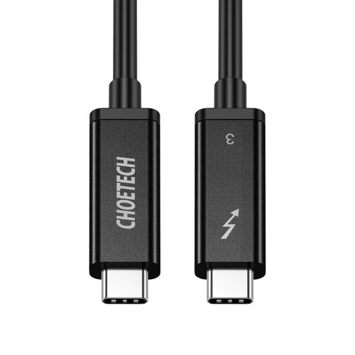 Choetech USB-C Thunderbolt ™ 3 Cable - 40Gbps - 4K / 5K - 100W Power Delivery - 5A - Cable length: 2 meters - Black