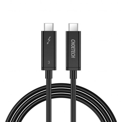 Choetech USB-C Thunderbolt ™ 3 Cable - 40Gbps - 4K / 5K - 100W Power Delivery - 5A - Cable length: 2 meters - Black