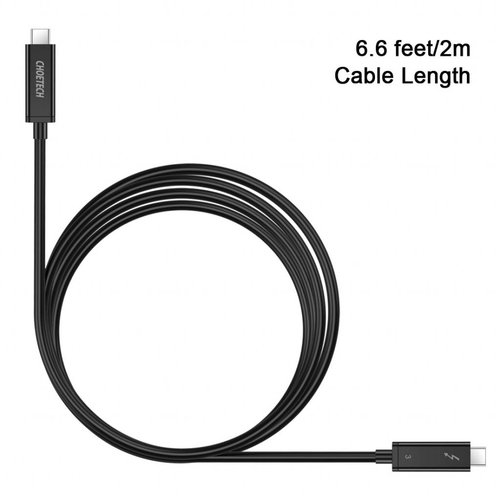 Choetech USB-C Thunderbolt ™ 3 Cable - 40Gbps - 4K / 5K - 100W Power Delivery - 5A - Cable length: 2 meters - Black