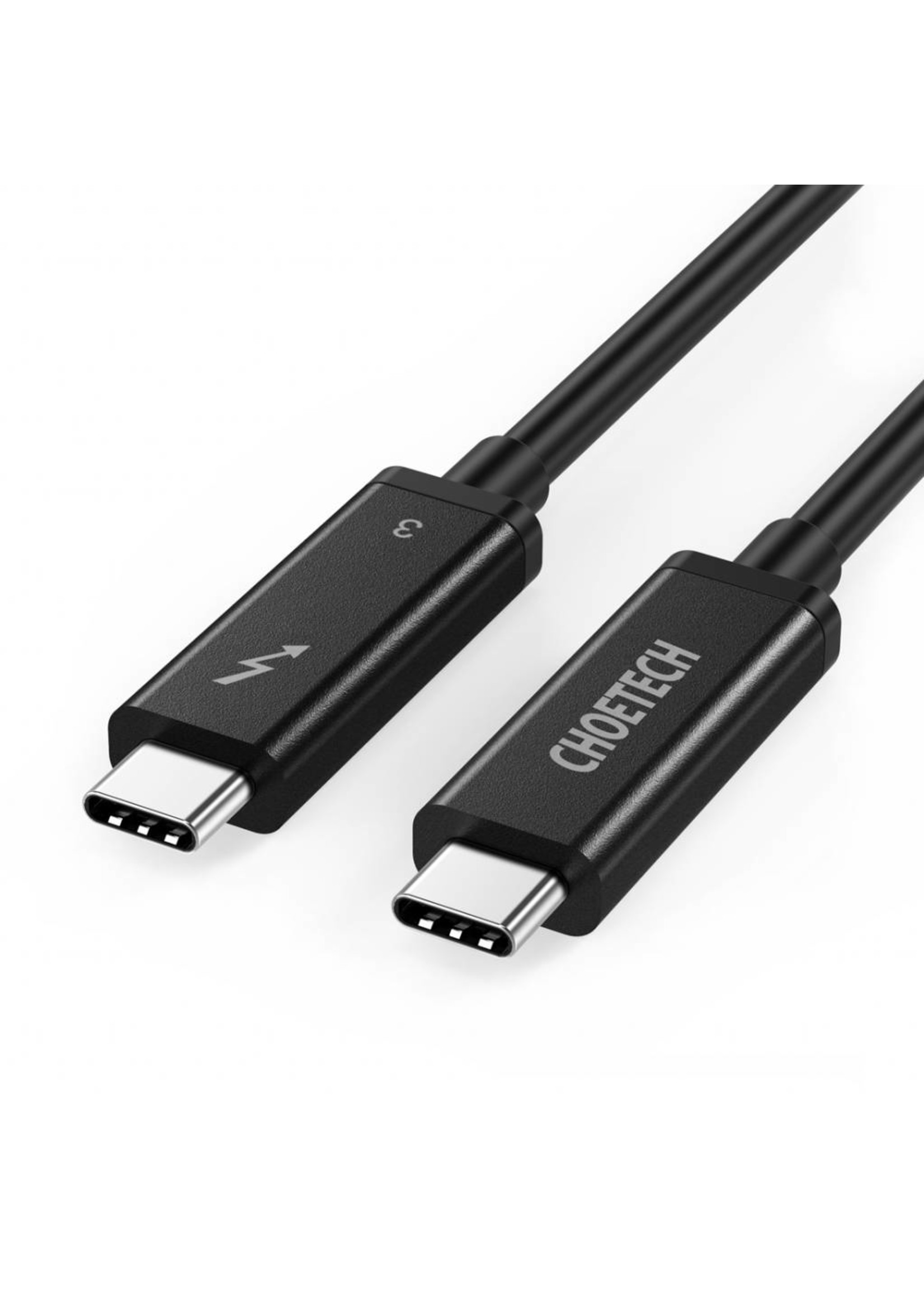 Choetech USB-C Thunderbolt™ 3 Kabel - 40Gbps - 4K / 5K - 100W Power Delivery - 5A - Kabellengte: 2 meter - Zwart