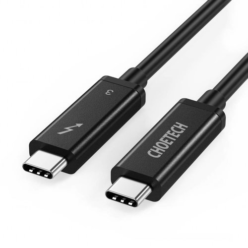 Choetech Câble Thunderbolt ™ 3 USB-C - 40 Gbit / s - 4K / 5K - Alimentation 100 W - 5 A - Longueur de câble: 2 mètres - Noir