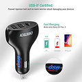 Choetech 3 Port Car Charger with 1x USB-C and 2x USB-A - Power Delivery - 30Watt - 3A - Black