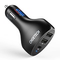 Choetech 3-Port-Autoladegerät mit 1x USB-C und 2x USB-A - Stromversorgung - 30 Watt - 3A - Schwarz