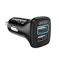 Choetech Quick Charge 3.0 Autolader - 2x USB-A - 30W - 2.4A - Zwart