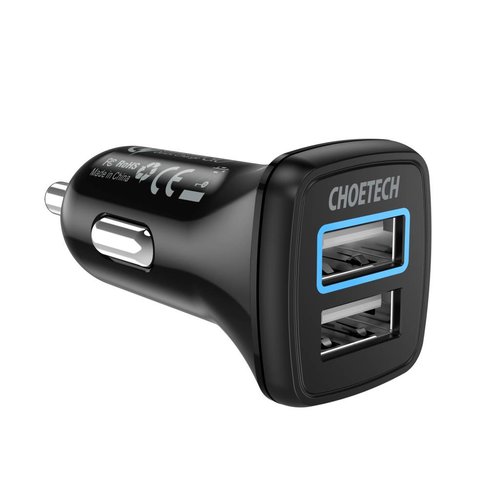 Choetech Quick Charge 3.0 Car Charger - 2x USB-A - 30W - 2.4A - Black