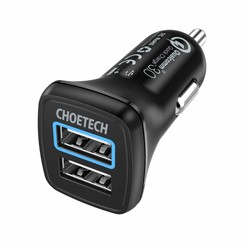 Quick Charge 3.0 Autoladegerät - 2x USB-A - 30 W - 2,4 A - Schwarz