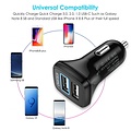 Choetech Quick Charge 3.0 Autoladegerät - 2x USB-A - 30 W - 2,4 A - Schwarz