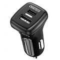 Choetech Chargeur de voiture Quick Charge 3.0 - 1x port de charge USB-C - 1x port de charge USB-A - 36W - 3A - Indicateur LED - Noir