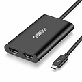 Choetech USB-C Thunderbolt ™ 3 to 2x 4K Display Port Adapter - Cable Length: 25CM - Black