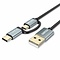 Choetech 2-in-1-USB-C- und Micro-USB-zu-USB-A-Kabel - 2,4 A - Spulenkabel 1,2 m