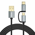 Choetech Câble de type C et micro USB 2 en 1 vers type A - 1,2 m