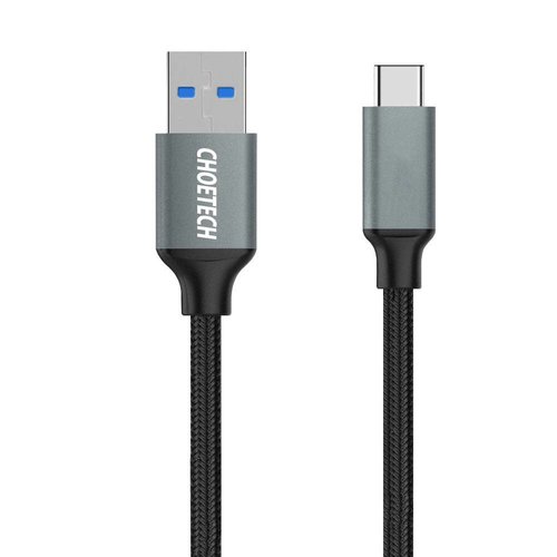 Choetech Câble de chargement et de données USB 3.0 A vers USB-C - 2.4A - Nylon tressé -1M - Noir