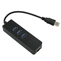 USB-3.0-Gigabit-Ethernet-Adapter mit USB-Hub