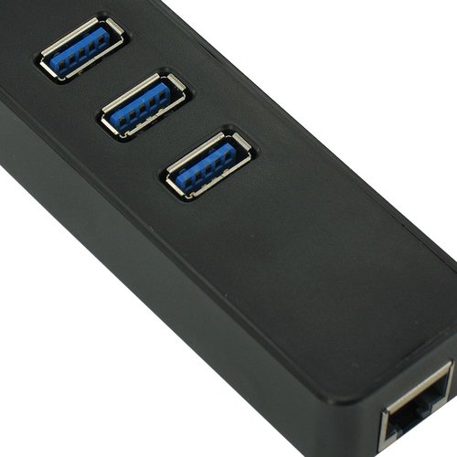 USB-3.0-Gigabit-Ethernet-Adapter mit USB-Hub