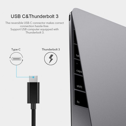 Choetech Adaptateur Ethernet USB Type-C à RJ45 13CM - Noir