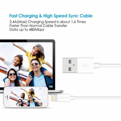 Choetech USB A naar Lightning laadkabel - MFI gecertificeerd - Kabellengte 60cm - Wit