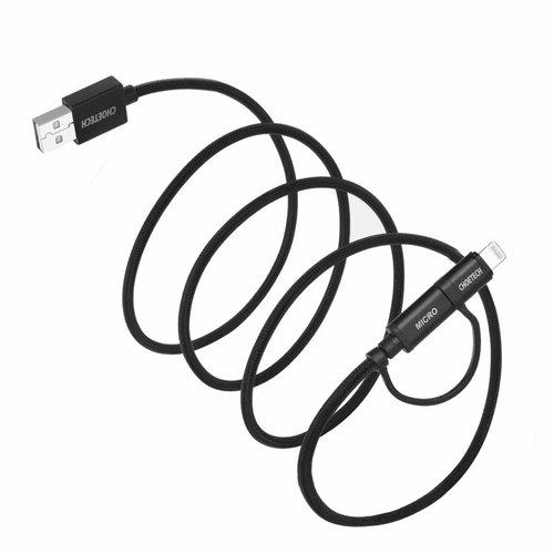 Choetech - 2-in-1 Lade- und Datenkabel mit Lightning und Micro-USB-Anschluss - 1,8M - Schwarz