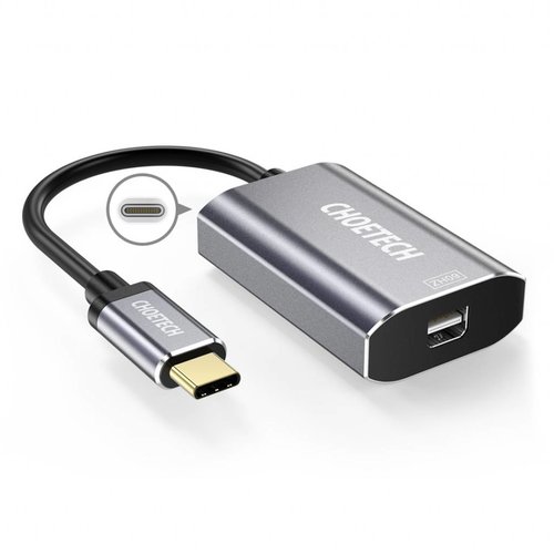 Choetech Aluminium USB-C naar Mini Displayport adapter met Power Delivery 4K @60Hz