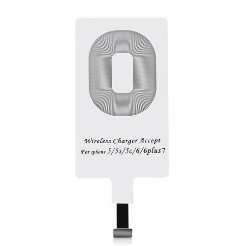 Choetech QI oplaadpad / oplaad ontvanger met Lightning connector voor draadloos opladen – Ultradun ontwerp – Compatible met iPhone / Apple – IC chip - Wit